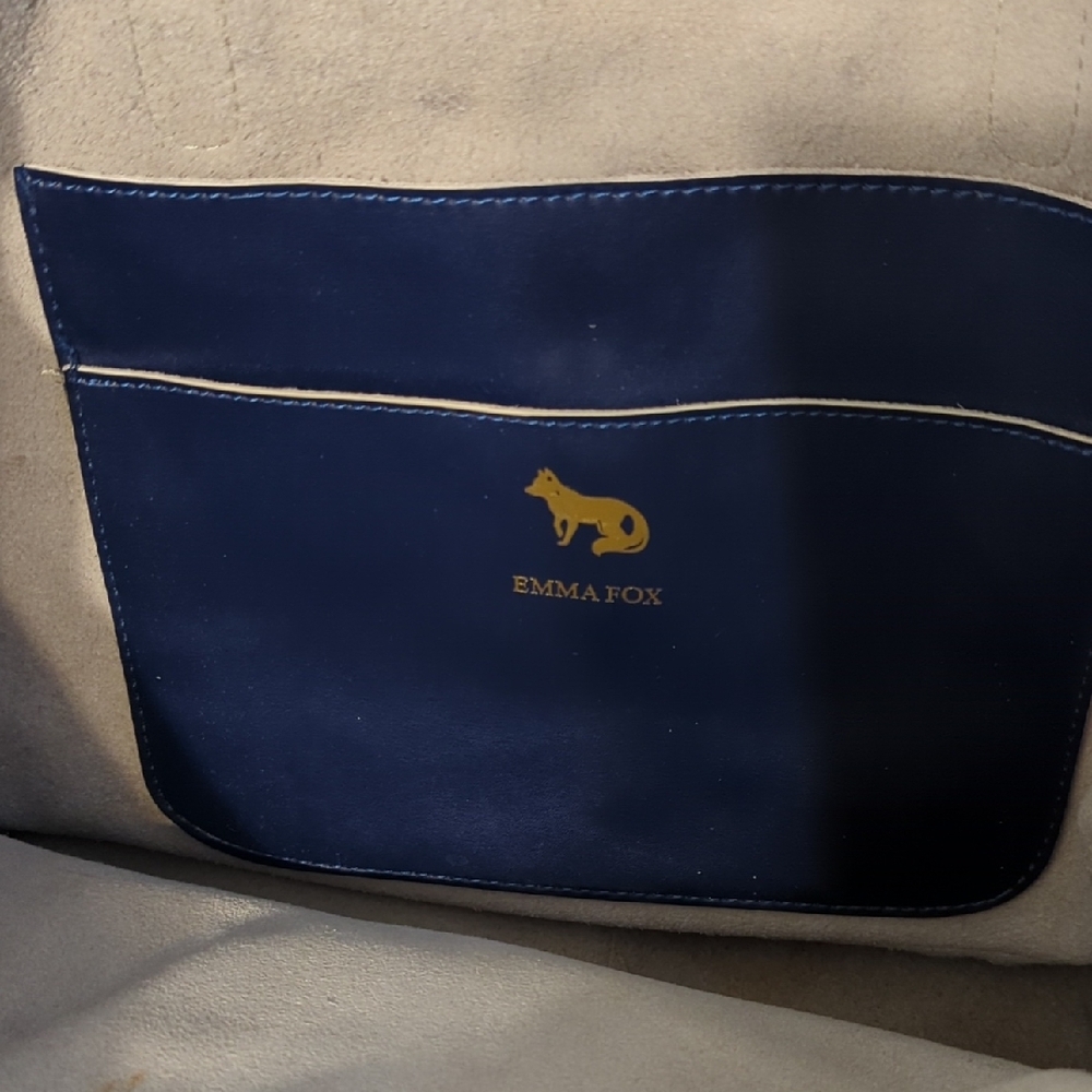 Emma Fox Blue Leather Tote Sleek Design - Picture 4 of 13